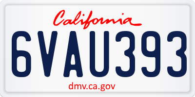 CA license plate 6VAU393
