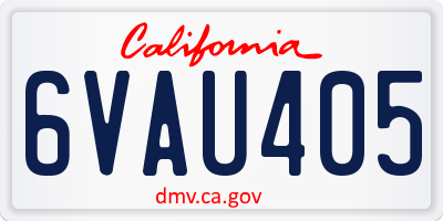 CA license plate 6VAU405