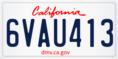 CA license plate 6VAU413