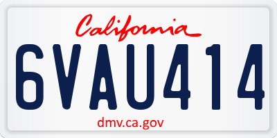 CA license plate 6VAU414
