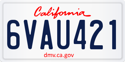 CA license plate 6VAU421