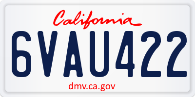 CA license plate 6VAU422