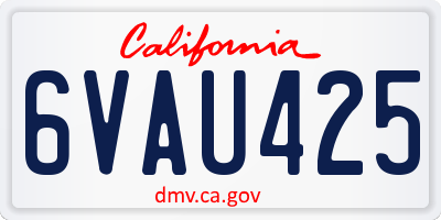 CA license plate 6VAU425