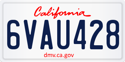 CA license plate 6VAU428