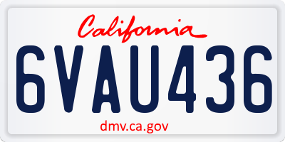 CA license plate 6VAU436