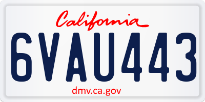 CA license plate 6VAU443
