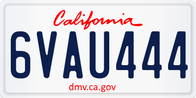 CA license plate 6VAU444