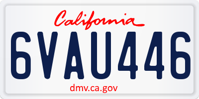 CA license plate 6VAU446