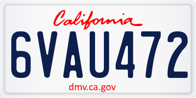 CA license plate 6VAU472