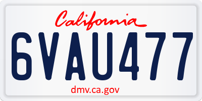 CA license plate 6VAU477