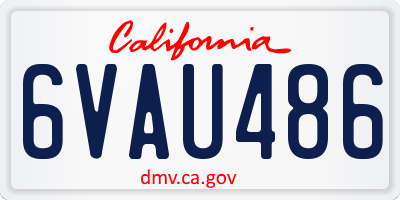 CA license plate 6VAU486