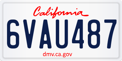 CA license plate 6VAU487
