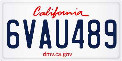 CA license plate 6VAU489
