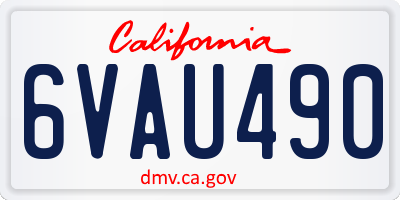 CA license plate 6VAU490