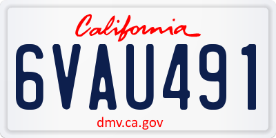 CA license plate 6VAU491