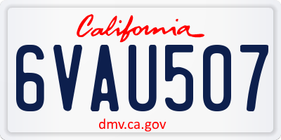 CA license plate 6VAU507