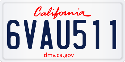 CA license plate 6VAU511