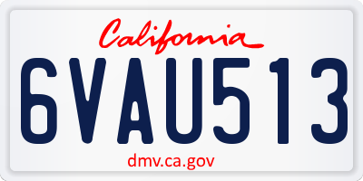 CA license plate 6VAU513