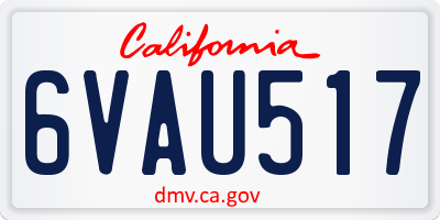 CA license plate 6VAU517