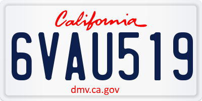 CA license plate 6VAU519