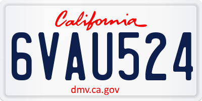 CA license plate 6VAU524