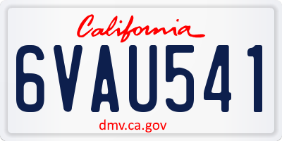CA license plate 6VAU541
