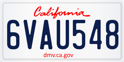 CA license plate 6VAU548