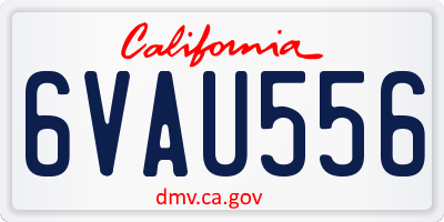 CA license plate 6VAU556