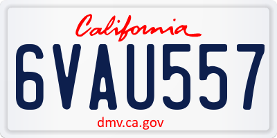 CA license plate 6VAU557