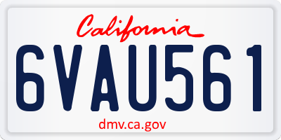 CA license plate 6VAU561