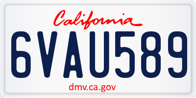 CA license plate 6VAU589