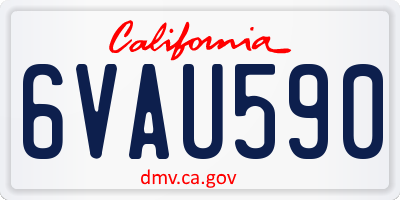 CA license plate 6VAU590