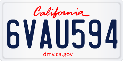 CA license plate 6VAU594