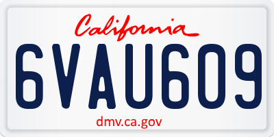 CA license plate 6VAU609
