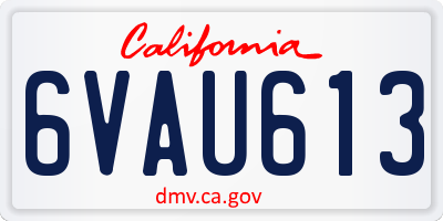 CA license plate 6VAU613