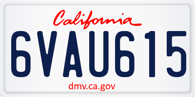 CA license plate 6VAU615