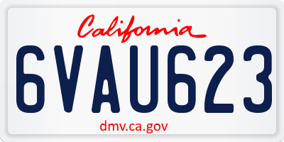 CA license plate 6VAU623