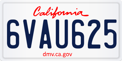 CA license plate 6VAU625