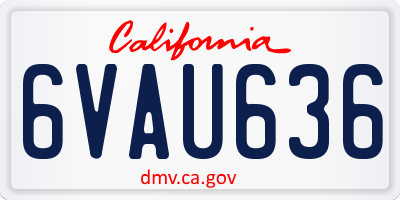 CA license plate 6VAU636