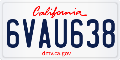 CA license plate 6VAU638