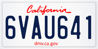 CA license plate 6VAU641