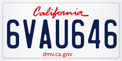 CA license plate 6VAU646