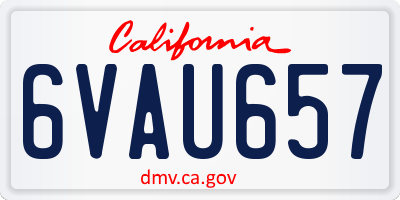 CA license plate 6VAU657