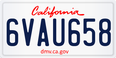 CA license plate 6VAU658