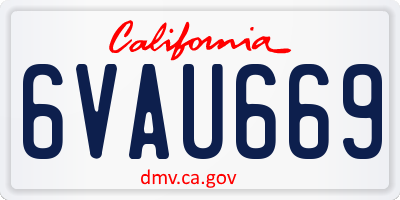 CA license plate 6VAU669