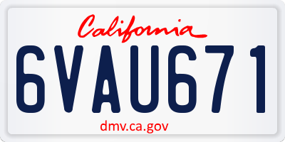 CA license plate 6VAU671