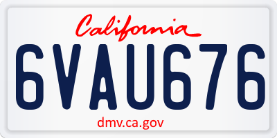 CA license plate 6VAU676