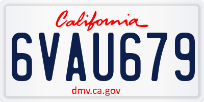 CA license plate 6VAU679