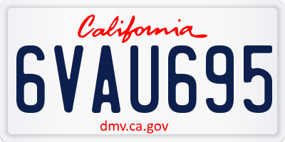 CA license plate 6VAU695