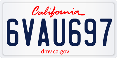 CA license plate 6VAU697